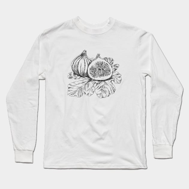 Fig drawing Long Sleeve T-Shirt by rachelsfinelines